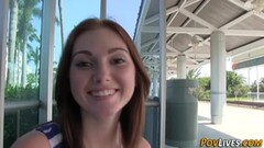 Redheaded babe Natalie Lust rides a cock in pov. Thumb