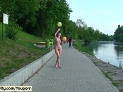 Crazy unshaved czech chick naked on public streets Thumb