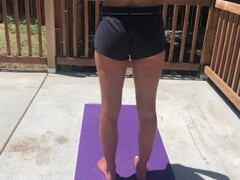 Backyard Nude Yoga with Butt Plug - Will I Be Caught? Thumb