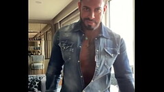 Flexing muscle and masturbate with oil - VIKTOR ROM - PORNSTAR GAY DADDY BEAR Thumb