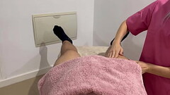 The masseuse who is a friend of my girlfriend gets horny and gives me a handjob and a blowjob until  Thumb