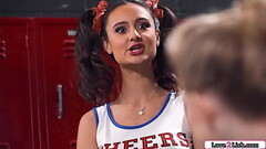 Horny cheerleaders squirt in locker room Thumb