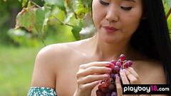 Tiny titted asian beauty Katana Storm at a vineyard outdoor Thumb