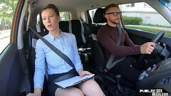 Cocksucking brunette eurobabe fucks her driving student Thumb