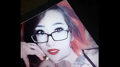 Horny Masturbation to a Asian Goth Girl ends up with a cumflood Thumb