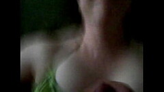 Late night blowjob by busty brunette followed by a huge pearl necklace and facial Thumb