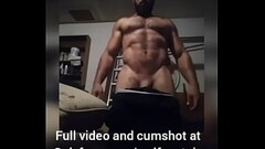 Hot Bodybuilder Flexing Nude and Jerking off Big Dick in the Garage Thumb