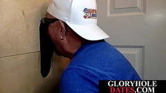 Gloryhole DILF deepthroating and wanking black dick Thumb