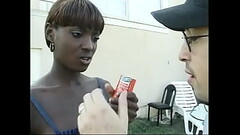 Young ebony chick with perky tits and red hair Chocolate told white dude that she needed something h Thumb