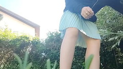whore! pissing and burping in the public park without underwear Thumb