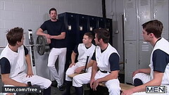 (Johnny Rapid) Shoots His Load While Getting Double Penetrated In An Orgy With His Coach (Andrew Sta Thumb