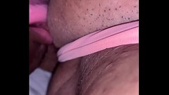 Pulled her panties to the side and tasted her pussy Thumb