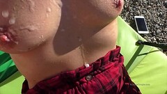 four spontaneous HUGE cum loads - cute MILF gets her cum in the garden, on the beach, in the car - w Thumb