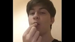 young transgender boy sucks  cucumber so hot Thumb