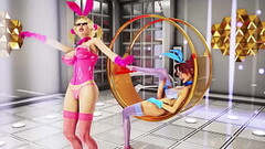 Bunnies Riot Sexy Girl'_s Dance In Front Horny Futa Thumb