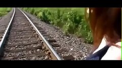 Amateur couple fucks on rail track Thumb