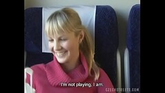 Czech streets Blonde girl in train Thumb